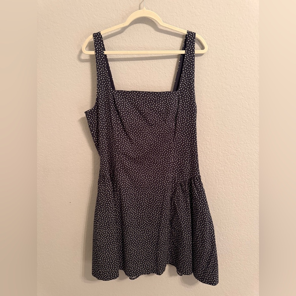 Abercrombie & Fitch Polka Dot Mini Dress Navy Blue XLT